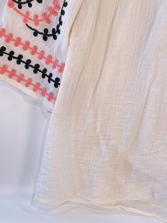 Umgee Women’s Embroidered Sleeve Peasant Blouse Cream Boho Size M - Picture 7 of 12